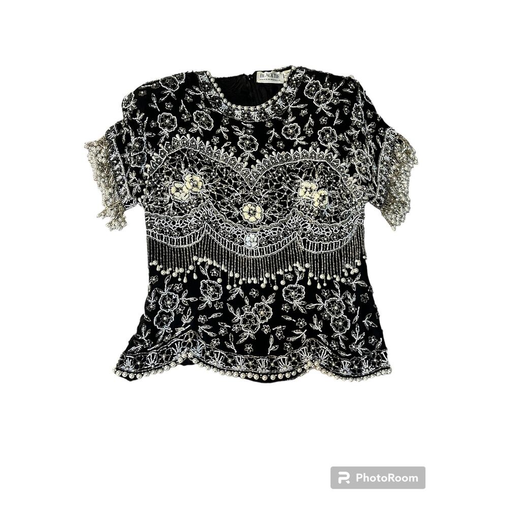 Vintage Silk Embellished Shirt